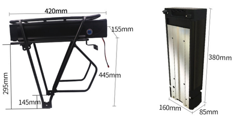 Buy 36v 48v 52v 10ah 13ah 14.5ah 16ah 17.5ah Electric Bike Rear Rack ...