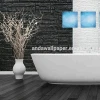 3d foam wallpaper black and white color stone and brick design for bathroom