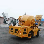 3m3 self loading mobile concrete mixer with front end loader