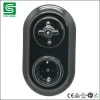 3way ceramic wall switch and socket in white and black color