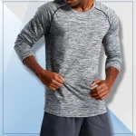 3XL Plus Size Mens Shirts Dry-Fit Breathable Running Shirt Long Sleeve Outdoor Active Athletic Shirt Top