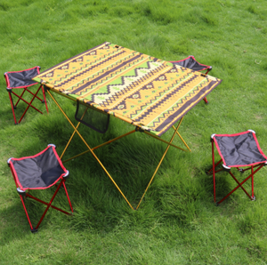 4 man Outdoor ultralight portable  aluminum folding table and chairs for picnic