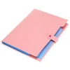 4 Pack Expanding File Folders Letter A4 Paper Plastic Cherry Color 5 Pockets Snap Closure Accordion Document Organizer