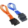 4Pin Molex Male to Female Sleeved Braided Power Extension Cable For Hard Drive