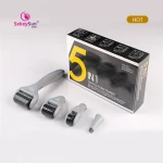 5in1 Beauty Roller 540 Needles Facial Dermoroller Microneedle Derma Rollers micro needle therapy set stainless steel pin wheel