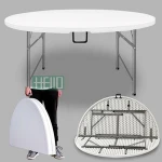 60 inch round folding trestle table blow mold garden furniture outdoor 60" round plastic tables for party events