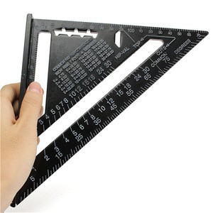 7inch Angle Ruler Metric Aluminum Alloy Triangular Measuring Ruler Woodwork Speed Square Triangle Angle Protractor
