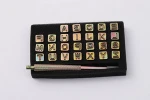 7mm-27pcs golden leather craft tools set with Capital Letters (From A-Z)