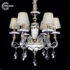 8 lights luxury k9 crystal wedding chandelier lighting with amber glass arms A6671-8