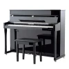 88 Weighted Key Upright Digital Piano Home Vertical Piano Black Polished HUANGMA HD-L118