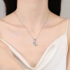 925 sterling silver plated PT950 gold pendant square Moissanite necklace design sense of light luxury niche collarbone chain