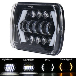accessories for car white DRL IP67 5X7&#39;&#39; led car headlight with Hi/Lo beam anti flicker for truck 4X4 in auto lighting system