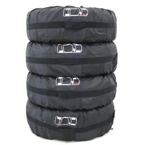 Adjustable 4x4 Spare Tire Covers  Waterproof Durable Tyre Tote Bag Wheel Protection Cover 4pcs per set