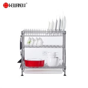 Adjustable kitchen plate and dish storage wire rack with NSF Approval