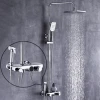 AIM copper shower set China manufacturer 4 functions shower set 9 inch bathroom smart shower set