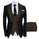 Alephan Custom suits italian Mens Slim Fit Blazer Set Men Business Jacket Pants Vest Classic Men Suit 3 Pieces Arket Blazer
