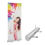 Aluminium silver roll up stand banner tradeshow backwall display exhibition frame display