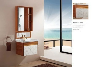 Aluminum material wall hung one piece bathroom vanity cabinet