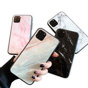 Amazon Trending Luxury Marble Tempered Glass Phone Case For Iphone 11 Case Shell For Iphone 11 Pro Max