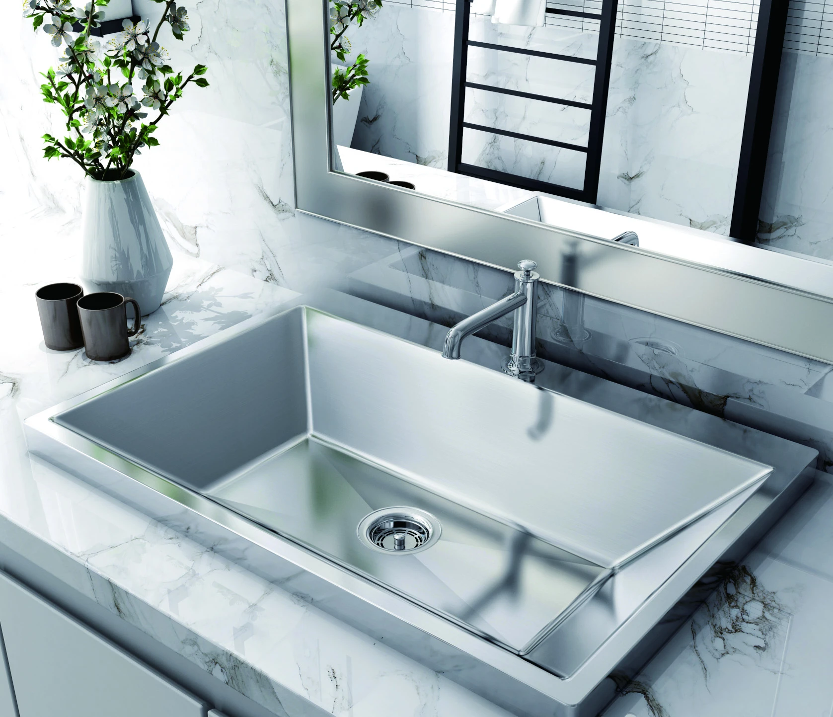 America Style stainless steel 304 topmount drop in kitchen bathroom washing basin sink