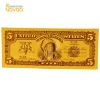 Antique Imitation 24k Gold Plated 1899 Year Design USD 5 dollar bill banknotes