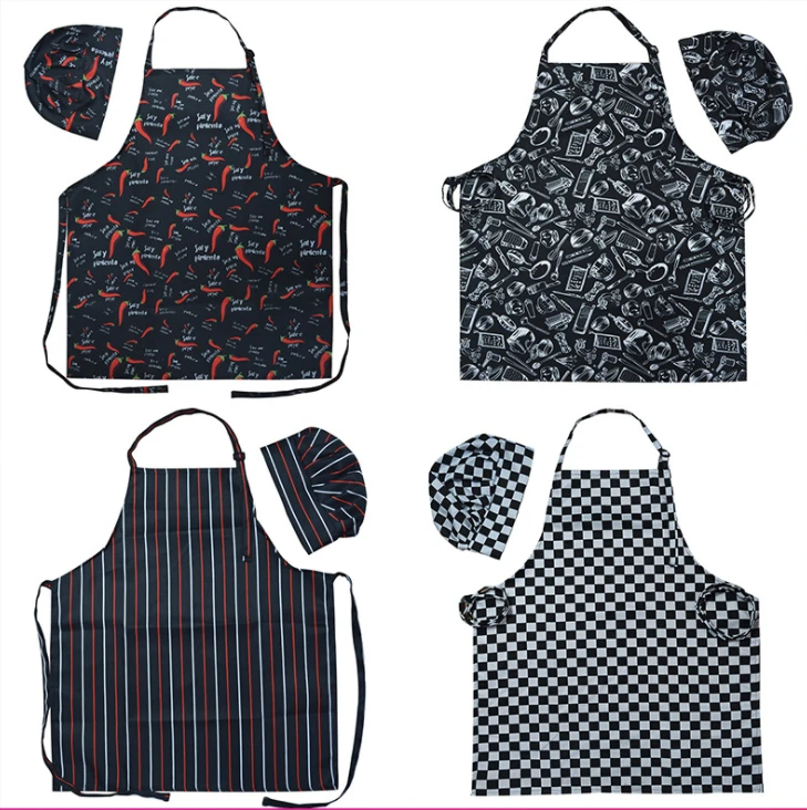apron kitchen cotton bbq chef apron stripe black with pockets