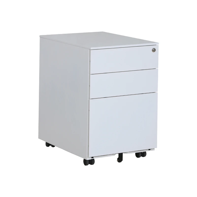 Asian design steel office furniture white 3 drawer mobile pedestal file cabinet with digital lock