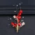 Import Asian style happy new year handmade fancy bridal hairpin flowers Chinese red wedding hairpin for girl from China