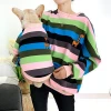 Autumn&amp;winter pet apparel fashion striped hoodie matching dog cat and owner adult clothes for cats dogs Bichon