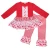 Import baby girls clothing sets clothe Valentines Holiday pattern clothing hot red long sleeves ruffle tops Bell Pants Clothing Sets from China