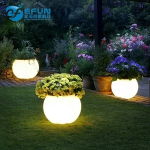 beautiful plastic outdoor/indoor led light planter pot,decorating garden led flower pot