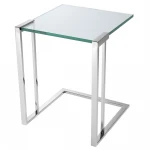 Best selling 2021 new popular tempered glass top side table metal stainless steel gold silver color dining room coffee table