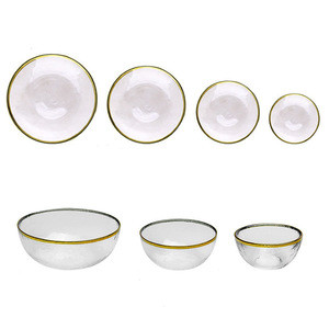 Best Selling Products Tableware Creative Thickened Multiple Size Glass Snacks Dishes Serving Candy Fruits Tray Plate Salad Bowl