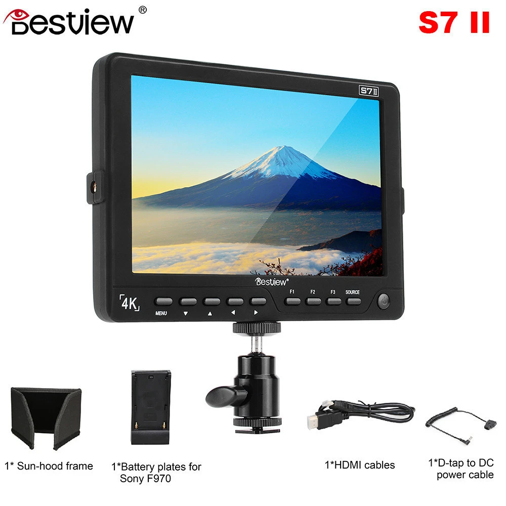 Bestview S7II 7 Inch 4K HDMI HD On Camera Monitor LCD Field Monitor 1920*1200 with HD-MI &amp; 3G SDI input &amp; output for Canon sony