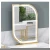 Import Big Beauty Double Hair Smart Gold White Round Stand Led Lighted Salon Station Equipment Furniture Table Barber Mirror from China
