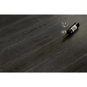 Black grey oak Engineered hard wood flooring for villa Project