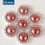 Import Blinginbox supplier wholesale 15mm plastic orange ab colors half round pearl beads silver rhinestone buttons for clothes from China