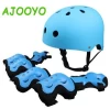 Blue Helmet Knee Elbow Wrist Pads for Roller Bicycle Bike Skateboard and Other Extreme Sports Activities
