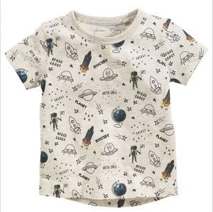 Boys And Girls Short-sleeved Summer T-shirts 100%Cotton Printed Shirt