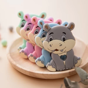 BPA Free Newborn Soother Cartoon Animal Chewable Teething Toy Silicone Baby Teether