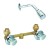 Import brass triple handle bathroom shower faucet with zinc spout cheap shower faucet cupc gerber style bath and shower faucet from China