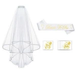 Bride To Be Sash and Veil &Hen Party Tattoo Team Bride Hen Party Accessories Kit for Hen Night Wedding Bridal