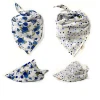 Bright Coloured Scarfs Accessories for Pet Cats and Baby Puppies Triangle Bibs Spring Reversible Printed Dog Bandana