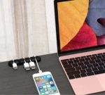 Candy color silicone computer cable clamp wire rope clip / Desktop data cable storage and finishing clip