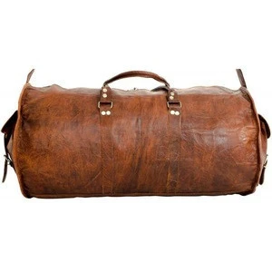 Canvas Genuine Leather Weekender Overnight Bag Travel Duffel Bag
