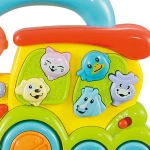 Cartoon train electronic organ with light and music battery operated baby plastic toys