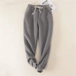 Cashmere sweatpants winter women's large size  velvet pants  models loose thickening thin student   AG1372