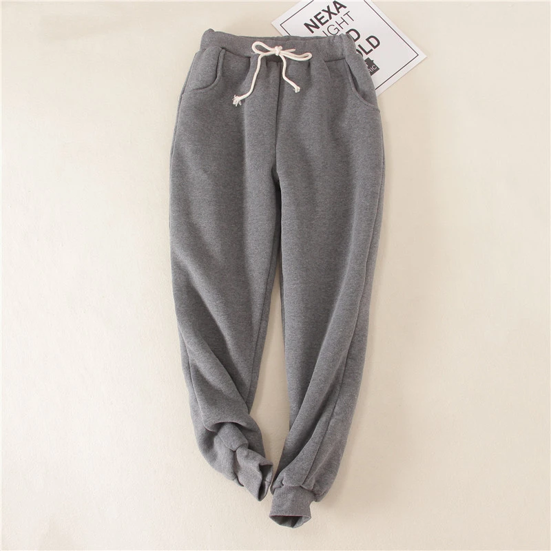 Cashmere sweatpants winter women&#x27;s large size  velvet pants  models loose thickening thin student   AG1372