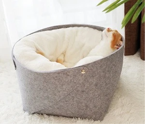 Cat Bed, Cat&#39;s nest, Cat&#39;s semi Closed Mattress Pet Sofa and Multifunctional Wool Felt Cat Bed Cave Premium Four Seasons