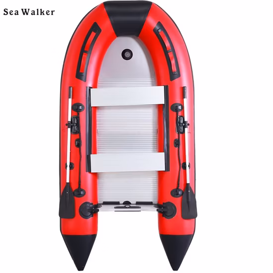 CE Certificate Foldable 4.3m Inflatable Boat PVC Material Boat with Aluminum Floor